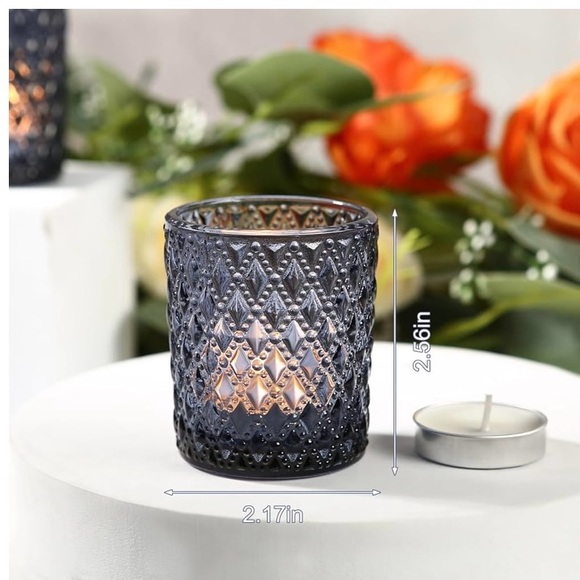 Set of 24 beautiful blue votives. Perfect for any occasion! - Picture 2 of 3